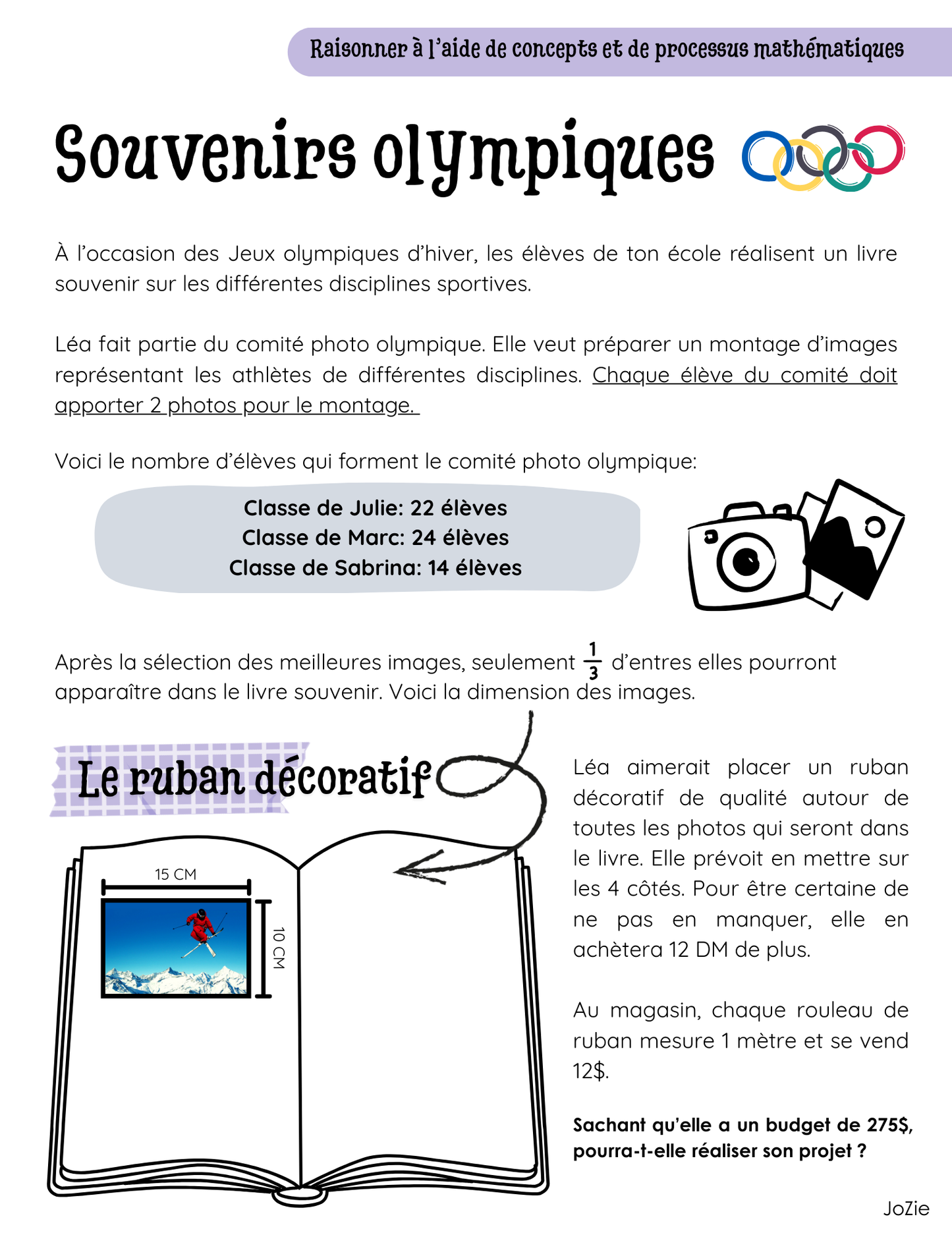 Souvenirs Olympiques - Raisonner 3e cycle