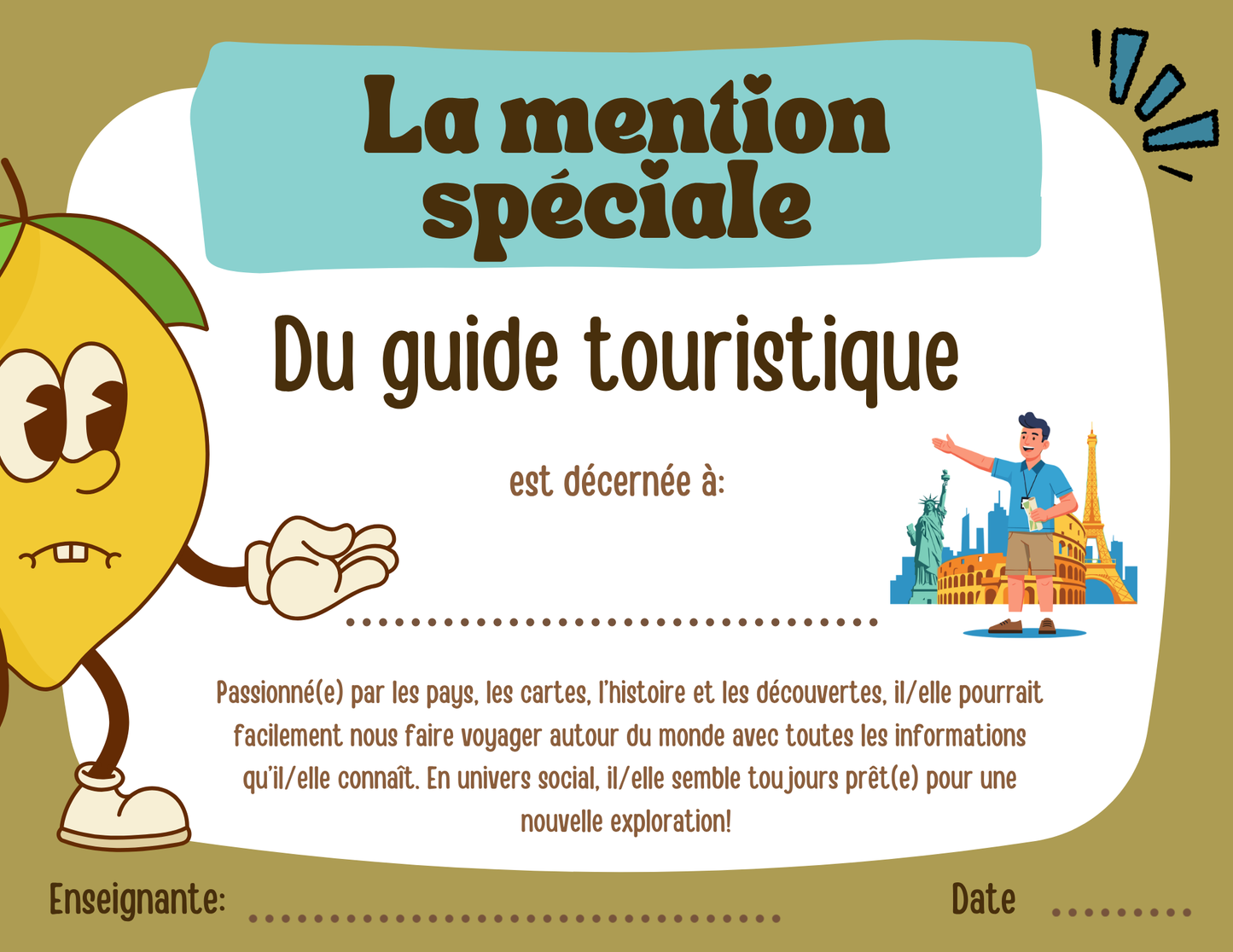 Mentions spéciales - Prix Citron