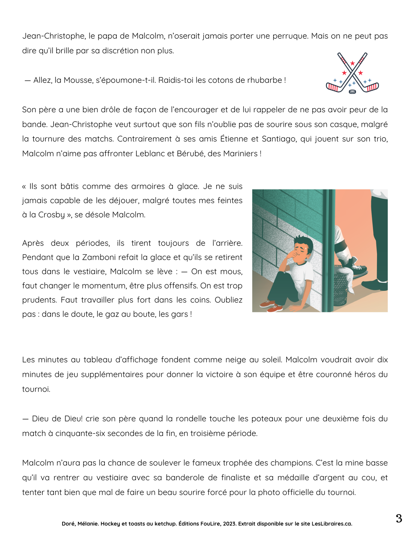 Hockey et toasts au ketchup - Compréhension de lecture