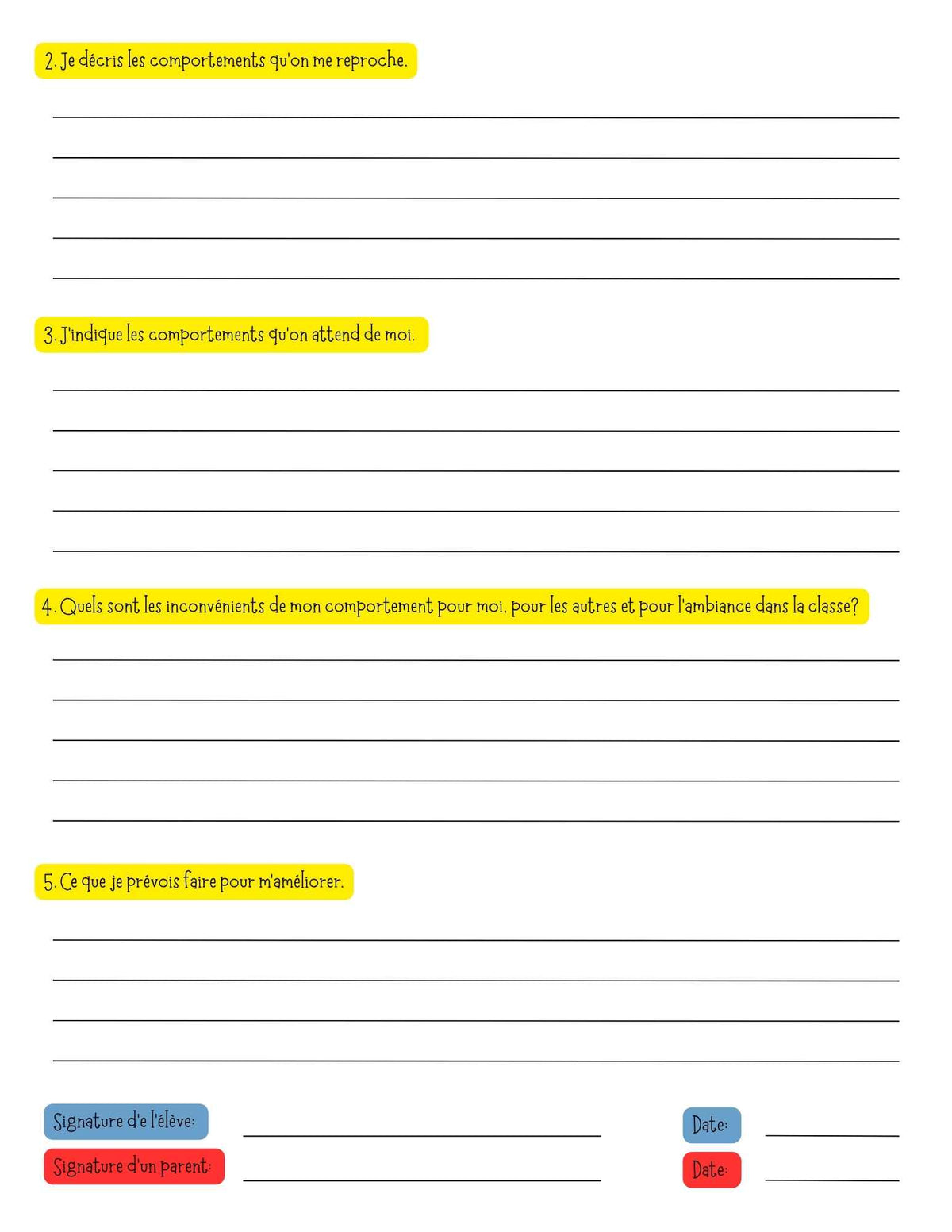 15 fiches de réflexion