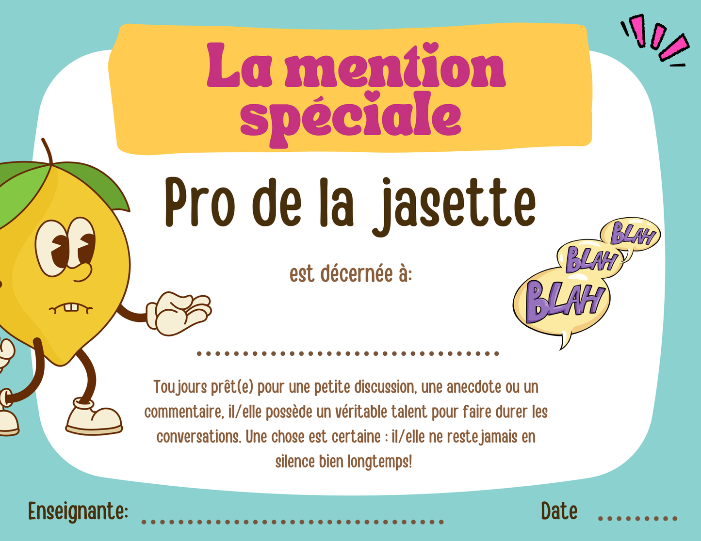 Mentions spéciales - Prix Citron