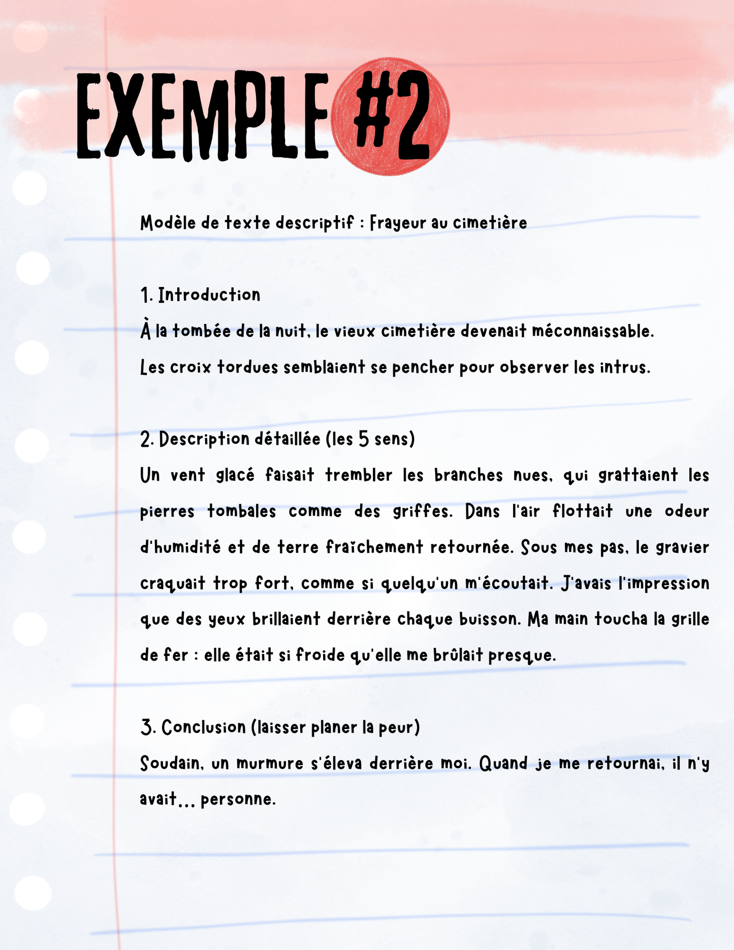 Frayeur Express - Écriture texte descriptif