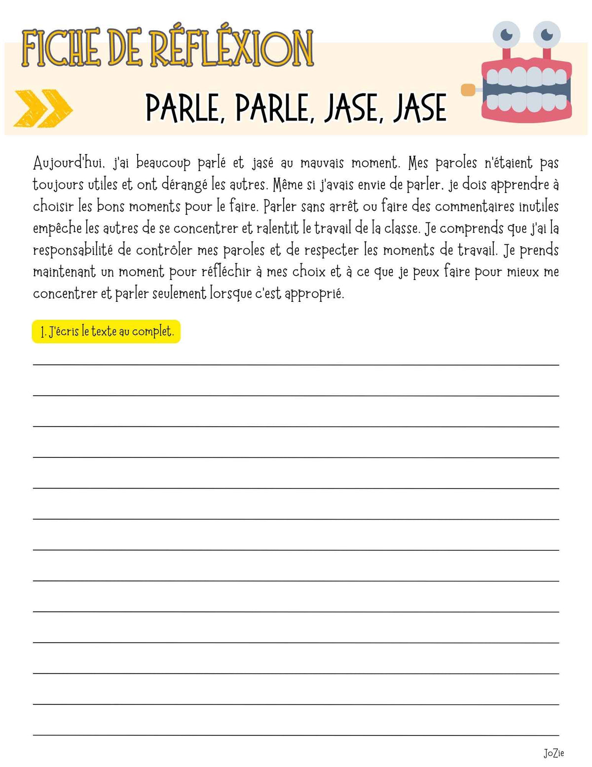 15 fiches de réflexion