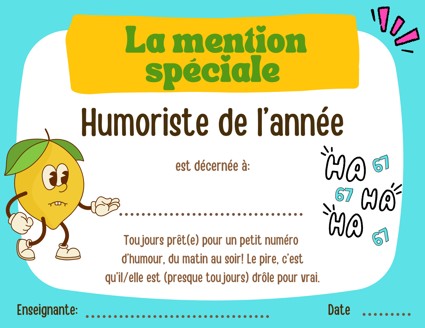 Mentions spéciales - Prix Citron