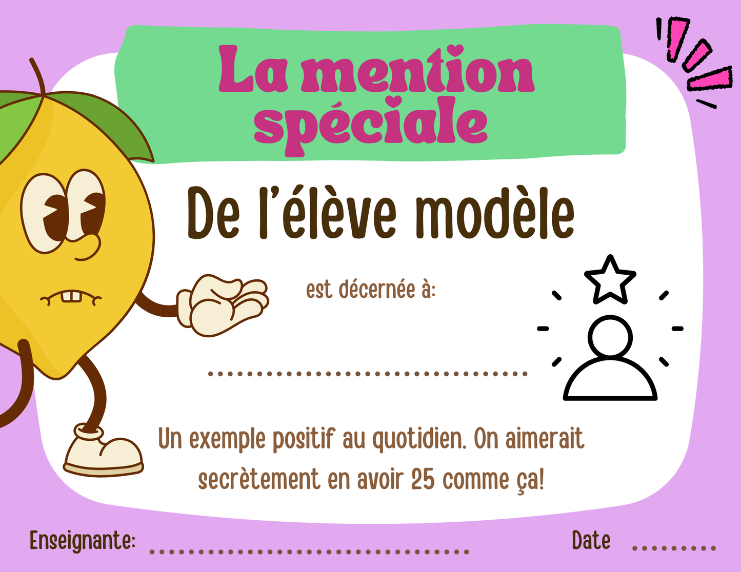 Mentions spéciales - Prix Citron