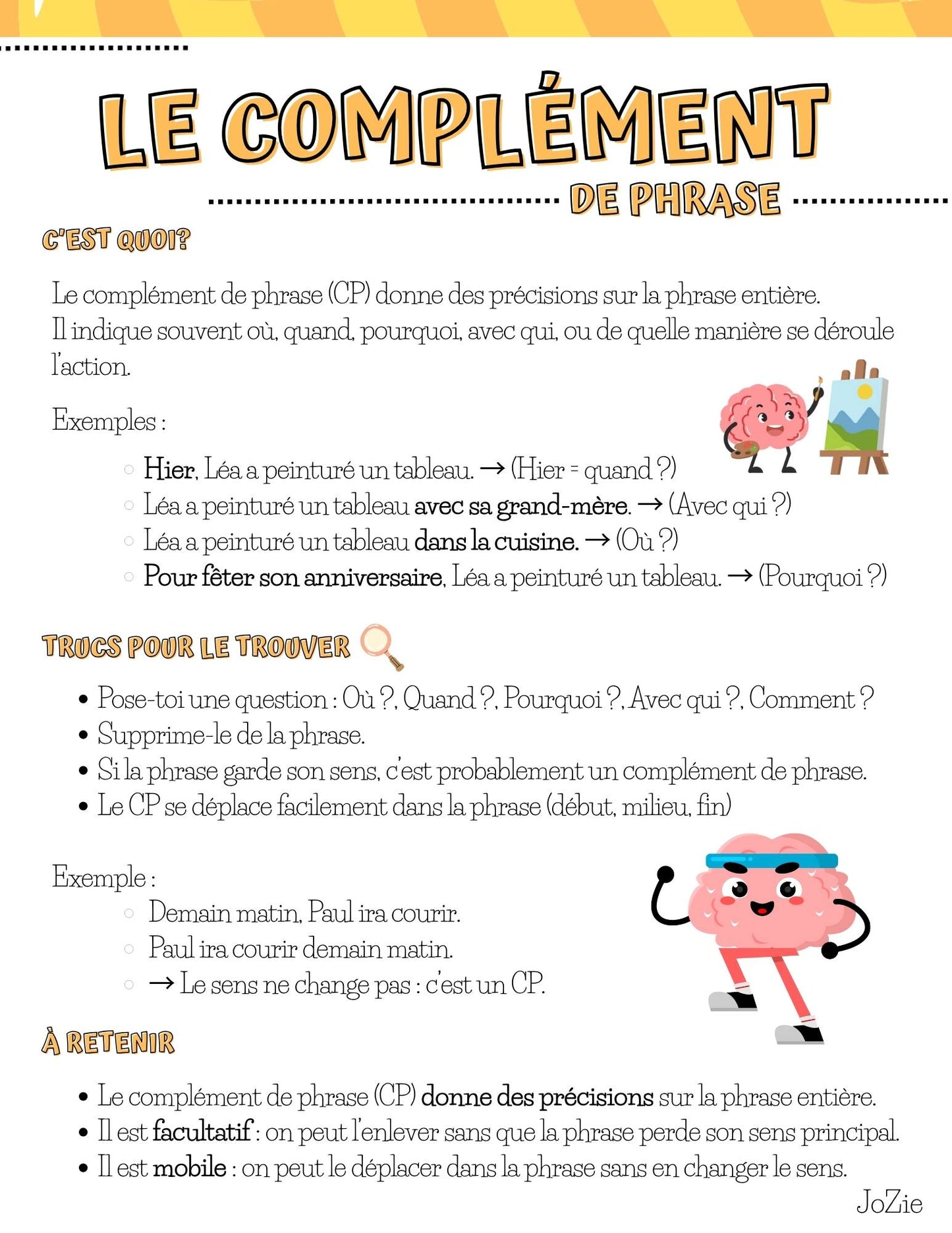 Les constituants de la phrases