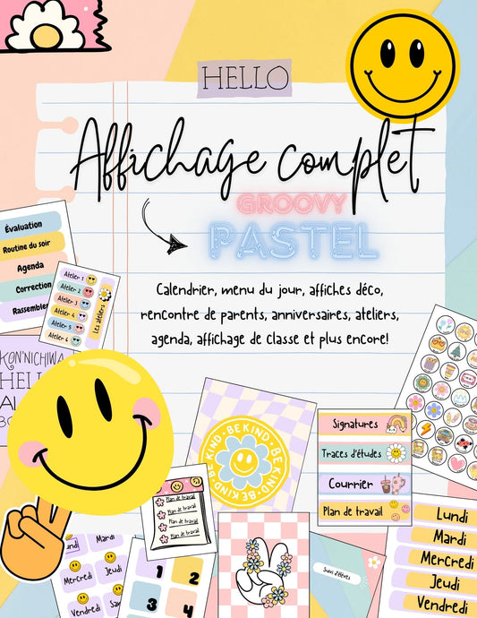 Ensemble d'affichage - Groovy Pastel