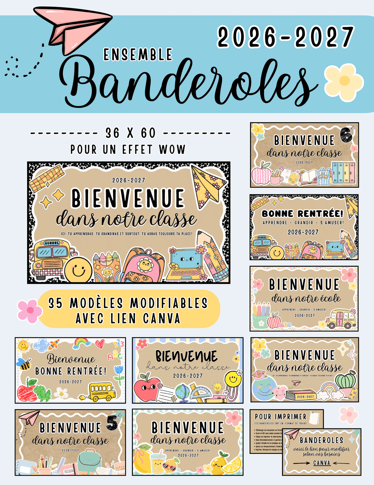 Banderoles Bienvenue 26-27