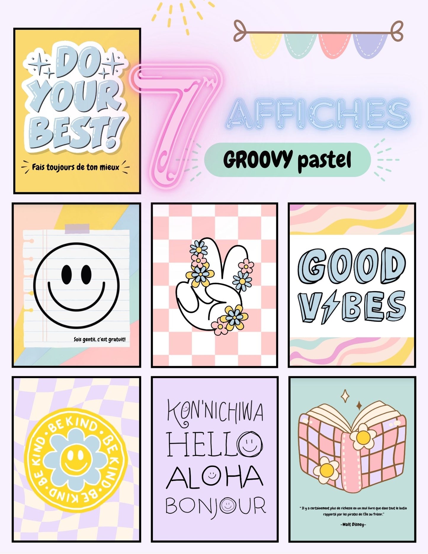Ensemble d'affichage - Groovy Pastel