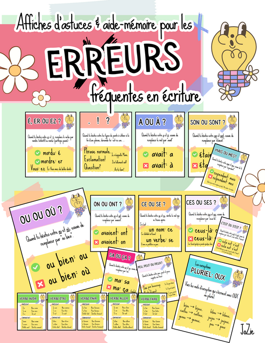 Affiches - Erreurs fréquentes en écriture